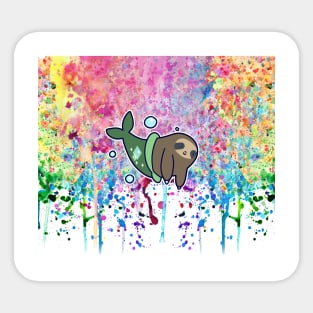 MerSloth Rainbow Paint Drip Sticker